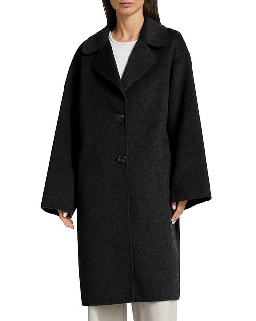 Mercer Collective Black Kelly Long Wool Cocoon Coat