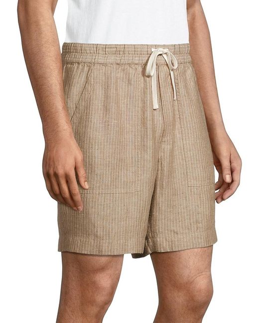 Vince Gray Striped Drawstring Shorts for men