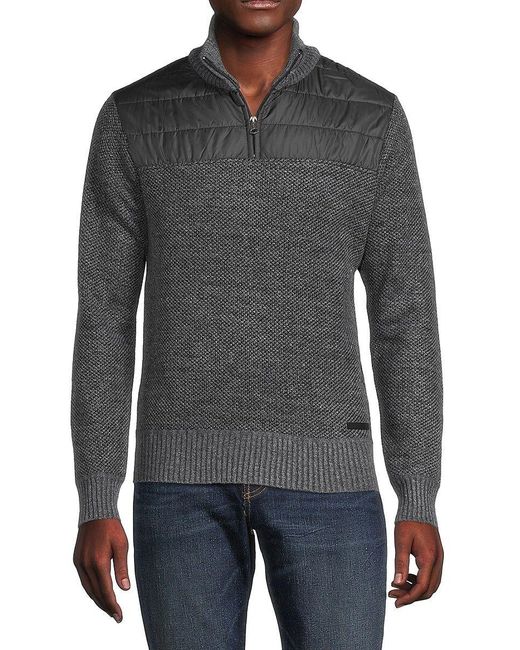 Buffalo David Bitton Walker Zip Up Sweater in Gray for Men | Lyst