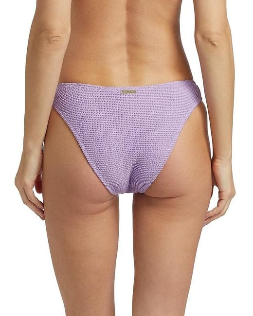 MILLY Purple Margot Textured Bikini Bottom