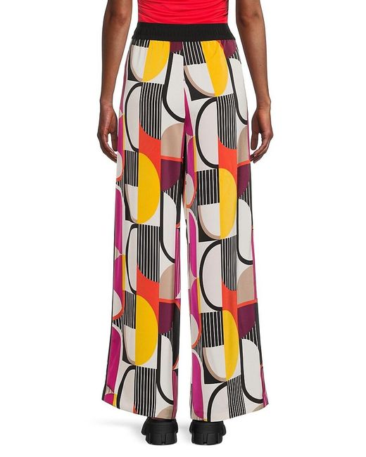 Karl Lagerfeld White Mixed-Print Drawstring Pants