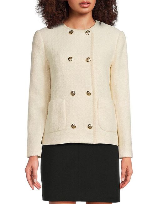 Ba&sh Natural Joe Textured Wool Blend Double Breasted Jacket