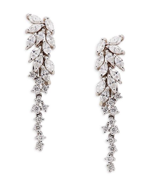 Effy 14k White Gold & 2.01 Tcw Diamond Drop Earrings in Metallic - Save ...