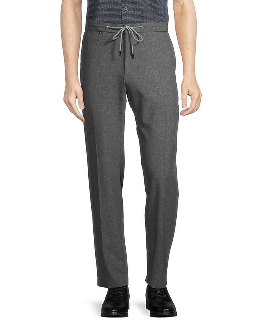 BOSS by HUGO BOSS Pgeniusds214 Slim Fit Drawstring Trousers in Grey