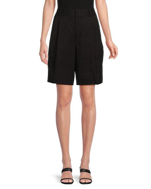 Vince Black High Rise Pleated Shorts