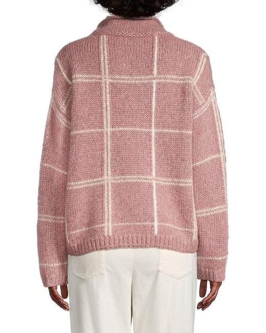 ROSSO35 Red Check Alpaca-Blend Sweater