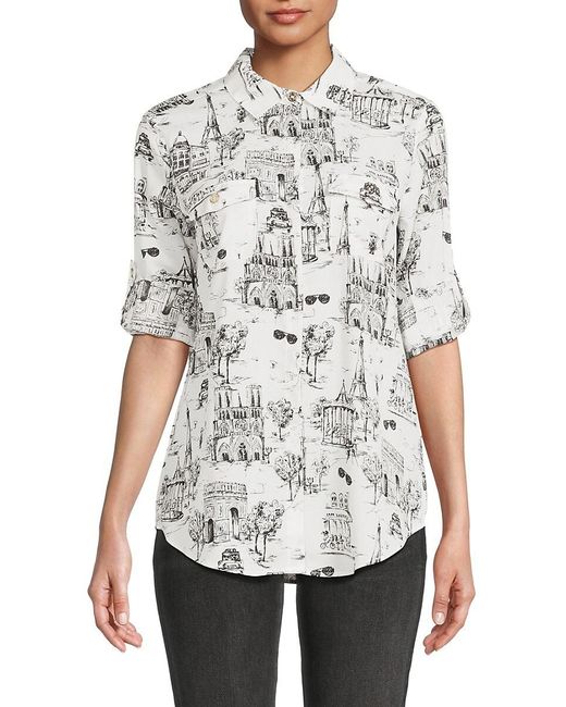 Karl Lagerfeld Black 'Whimsical Graphic Shirt