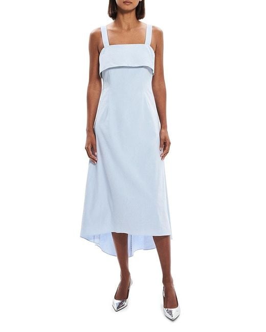 Theory white store linen dress