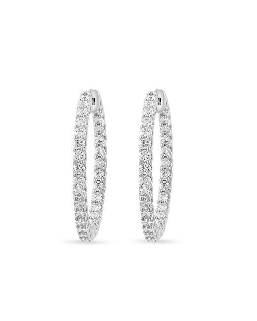 Effy 14k White Gold & 1.95 Tcw Lab Grown Diamond Hoop Earrings