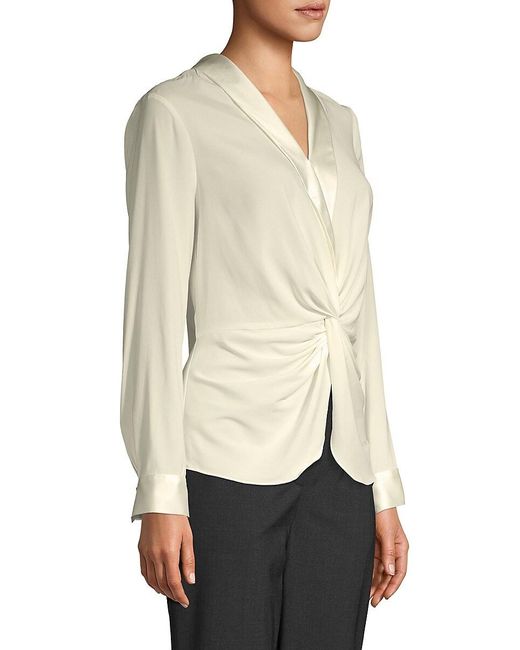 donna karan new york tie front blouse
