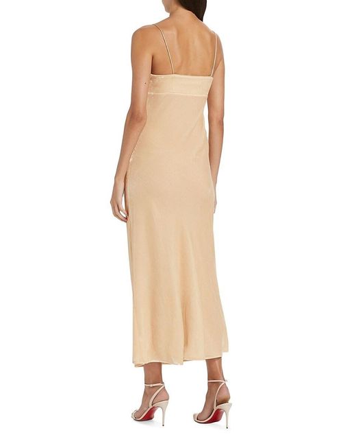Susana Monaco Natural Velvet Silk Blend Cutout Maxi Slip Dress