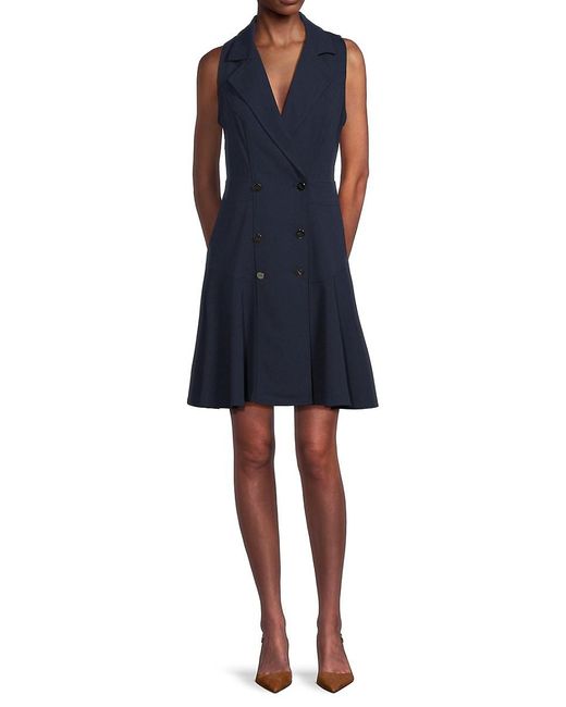 DKNY Blue Double Breasted Blazer Style A Line Dress