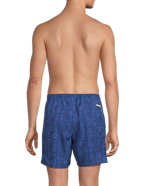 Scotch & Soda Blue Floral Maze Swim Trunk for men