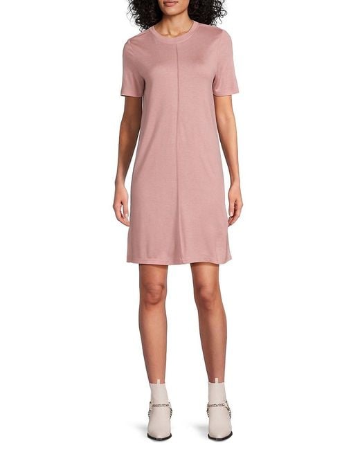AREA STARS Pink Nyra Knit T-Shirt Dress