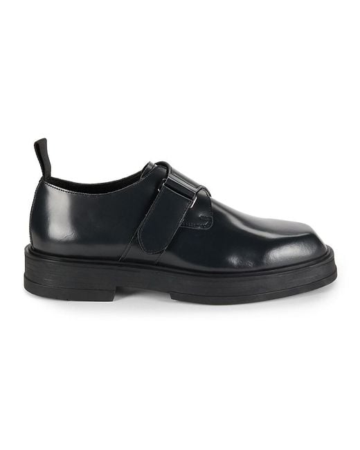 Karl Lagerfeld Brown Leather Monk Strap Shoes for men