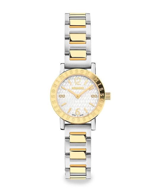 Missoni Metallic Estate 27mm Two Tone Stainless Steel & 0.03 Tcw Diamond Bracelet Watch