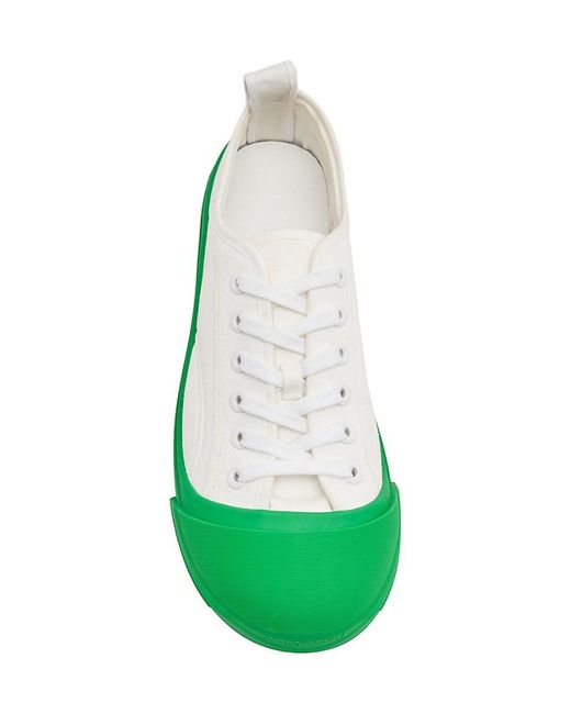 Bottega Veneta Black Vulcan Canvas Lace-Up Low-Top Sneakers for men