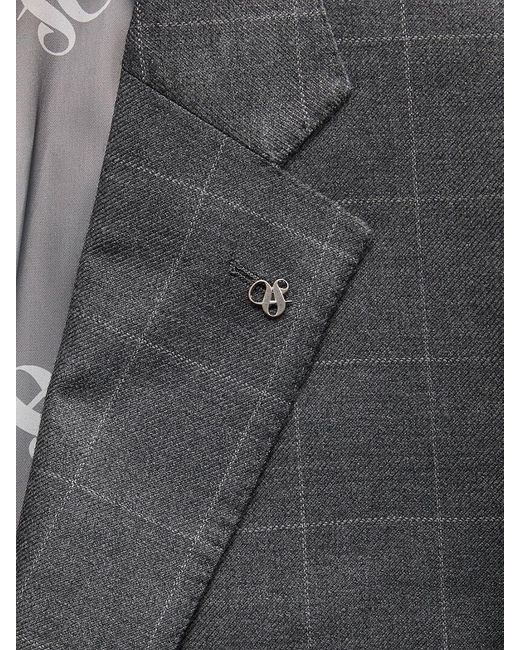 Scotch & Soda Gray Modern Fit Windpane Wool Suit for men