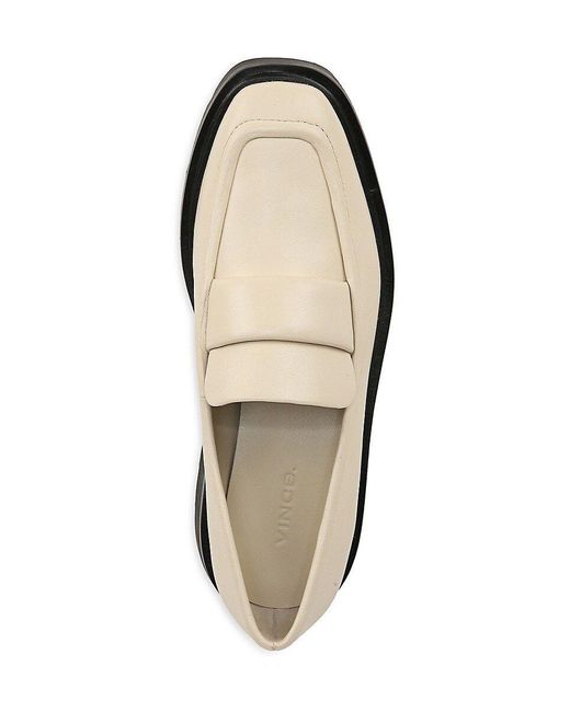 Vince Robin Leather Lug Sole Loafers in Natural | Lyst
