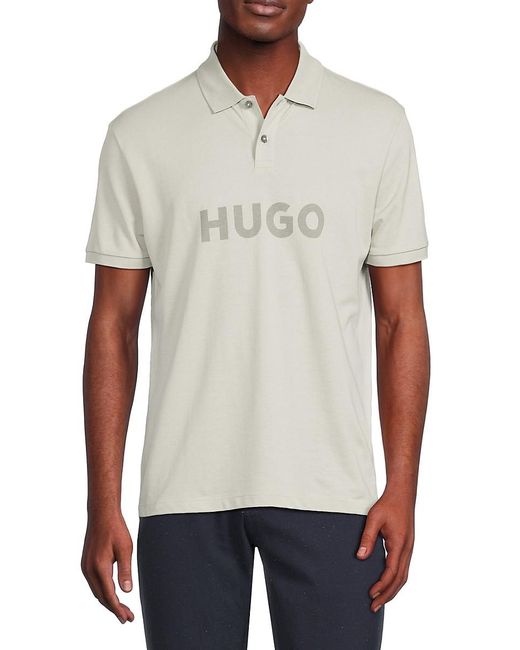 HUGO White Dalop Logo Polo for men