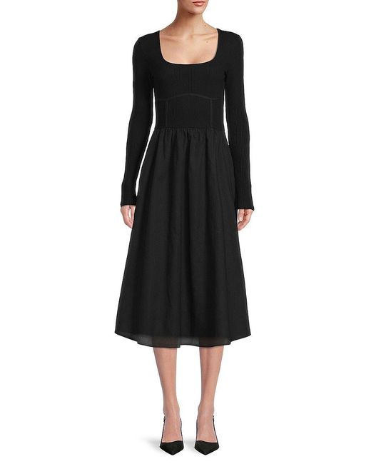 AREA STARS Ribbed Dress in Black | Lyst