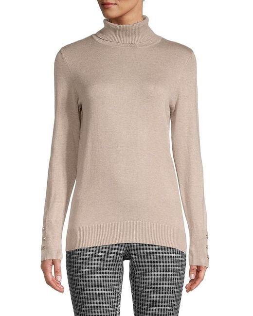 Joseph A Turtleneck Sweater in Natural Lyst