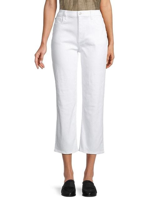 Hudson Jeans Denim Noa Mid-rise Cropped Straight Jeans in White - Lyst