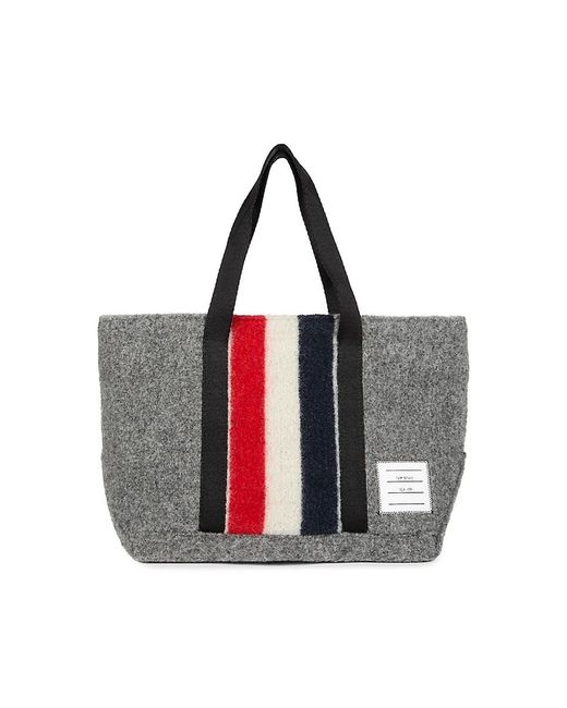 Thom Browne Red Hunting Boiled Wool Tote Bag for men