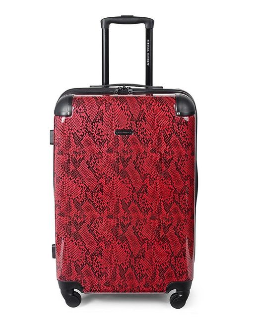 Rebecca Minkoff Pippa 28-inch Snakeskin-print Suitcase in Red Womens Bags Luggage and suitcases 