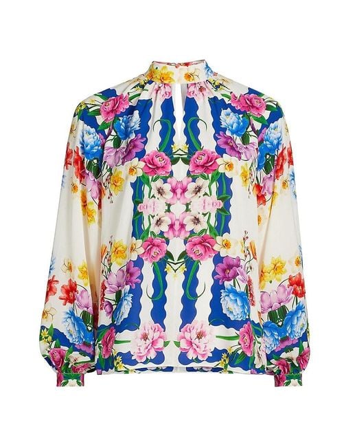 Tahari Blue Arminta Blouse