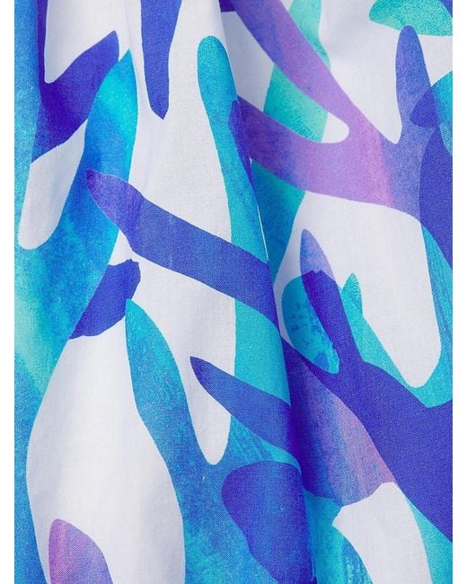 MILLY Blue Jamie Under The Sea Cotton Oversized Minidress