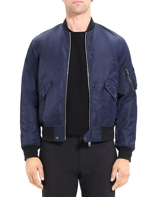 Theory Men's Blue Flight Slim-Fit Bomber Jacket
