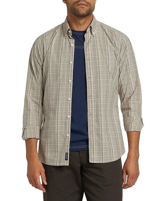 Noah NYC Gray Check Cotton Shirt for men