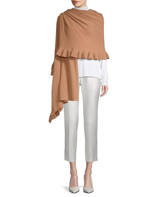 Portolano Natural Ruffle Cashmere Wrap