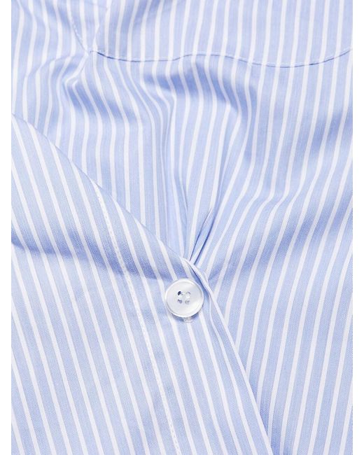 Twp Blue Earl Striped Asymmetric Shirt