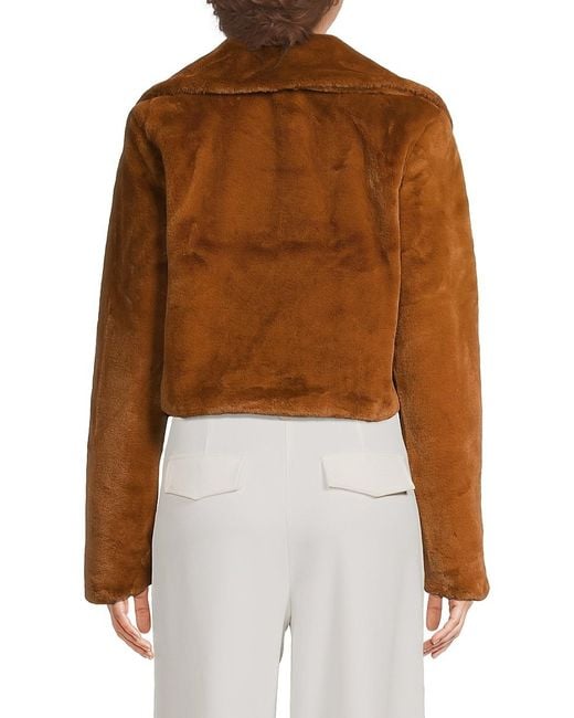 AREA STARS Brown Faux-fur Jacket