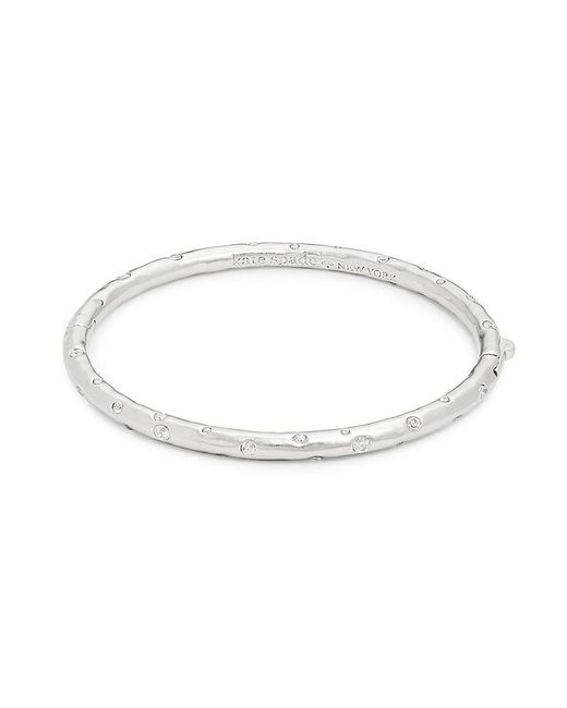 Kate Spade Silvertone & Cubic Zirconia Bangle Bracelet in White | Lyst UK