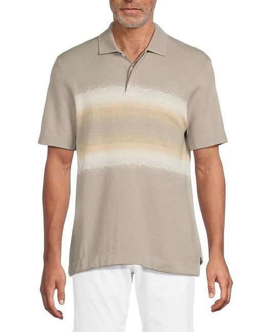 Bugatchi Blue Short-sleeve 3-button Polo Sweater for men