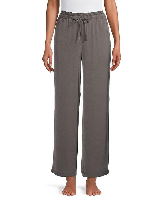 Barefoot Dreams Gray Washed Satin Paperbag Pants