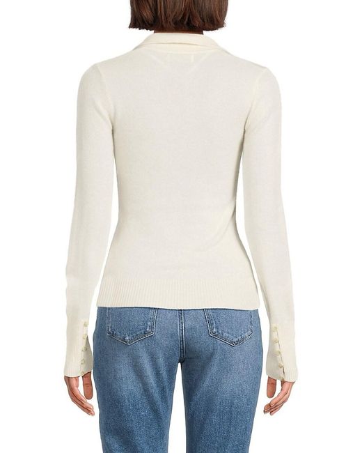 NAADAM White Long Sleeve Cashmere Polo