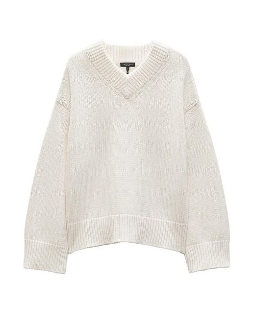 Rag & Bone White Danica Wool & Cashmere Sweater