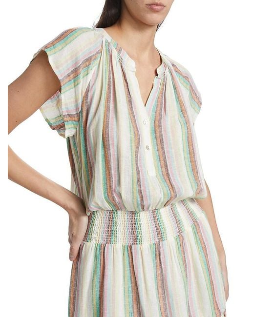 Rails White Augustine Stripe Linen-Blend Minidress