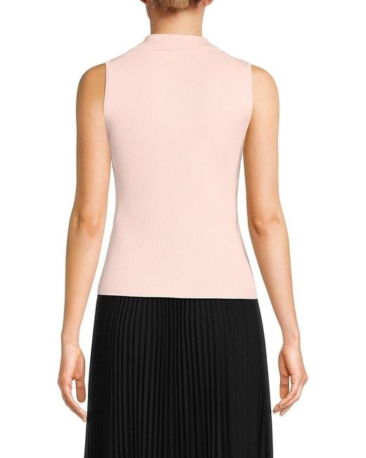 Calvin Klein Pink Ribbed V-Neck Sleeveless Top