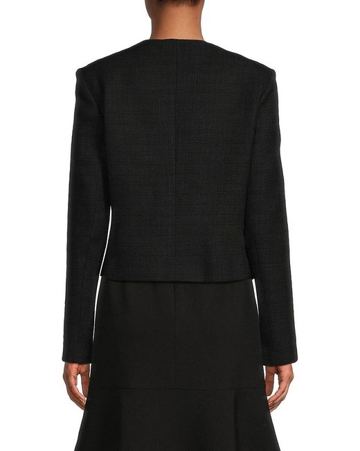 Karl Lagerfeld Black Textured Tweed Blazer