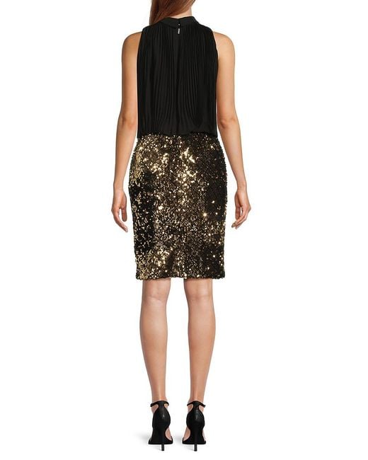 Karl Lagerfeld Black Sleeveless Sequin Dress