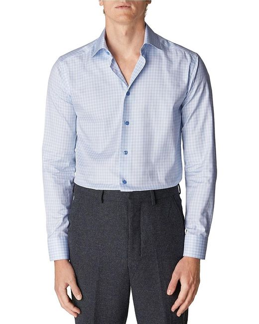 Eton of Sweden Blue Contemporary Fit Check Shirt for men