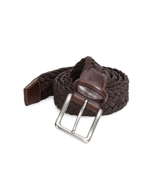 Saks Fifth Avenue Collection Braided Suede-blend Belt in Brown for Men - Save 34% - Lyst