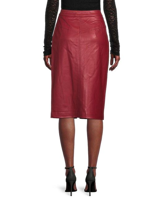 tahari faux leather skirt