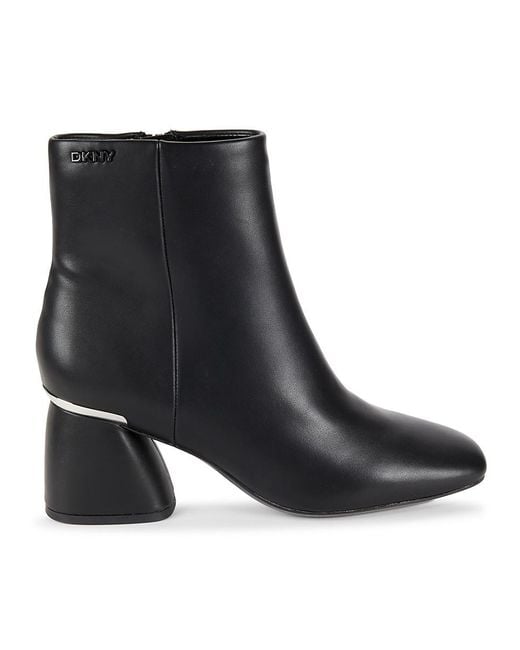 DKNY Black Caleena 64Mm Faux Leather Ankle Boots