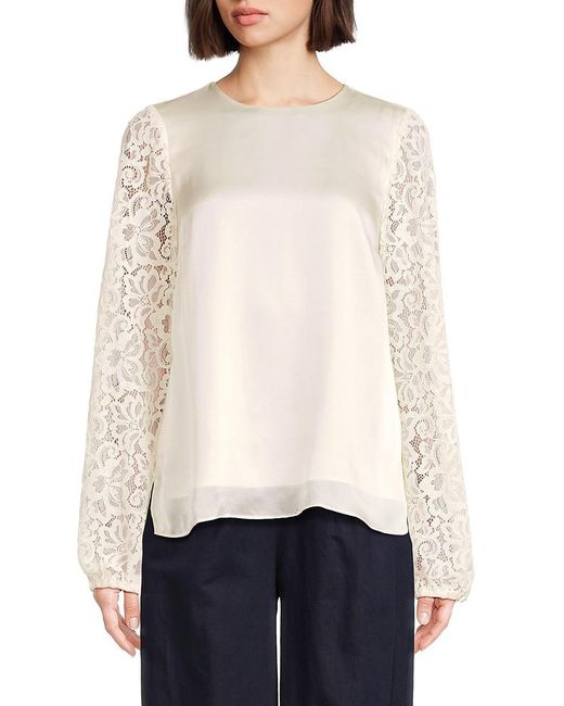 Cami NYC White Effy Lace Bell Sleeve Top